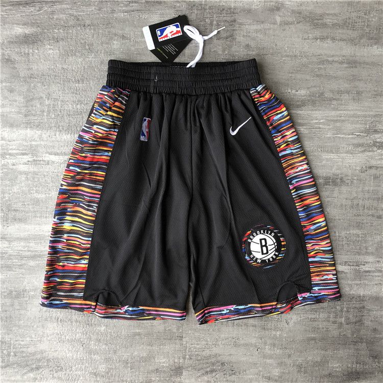 Cheap Men NBA Brooklyn Nets Black Nike Shorts 0416